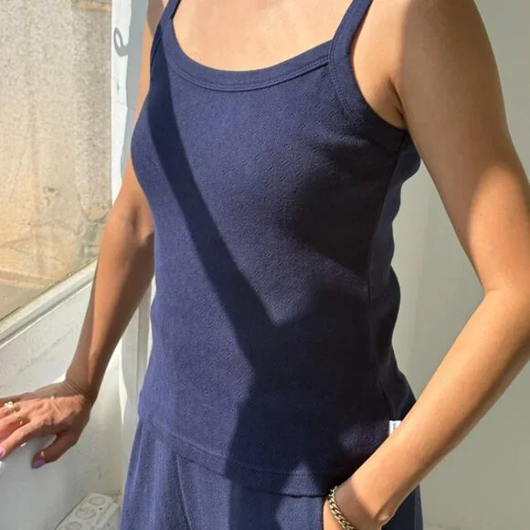 Le Bon Shoppe Pointelle Eve Cami Navy - Picture 3 of 6